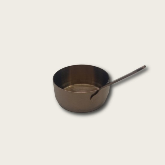 Stainless Steel Golden-Handled Dipping Dish Stainless Steel Golden-Handled Dipping Dish