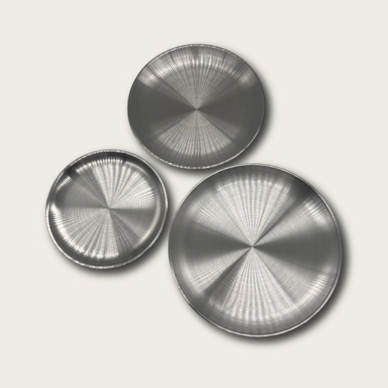 Silver Stainless Steel Round Snack Plate Silver Stainless Steel Round Snack Plate