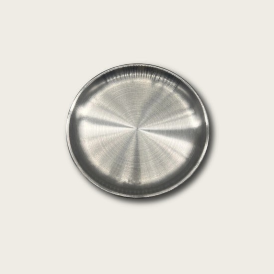 Silver Stainless Steel Round Snack Plate Silver Stainless Steel Round Snack Plate