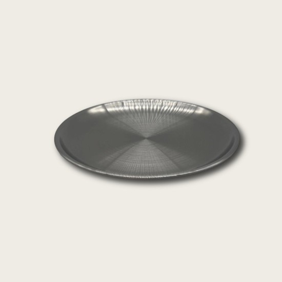 Silver Stainless Steel Round Snack Plate Silver Stainless Steel Round Snack Plate