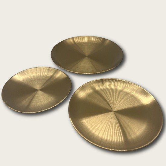 Golden Stainless Steel Round Snack Plate Golden Stainless Steel Round Snack Plate