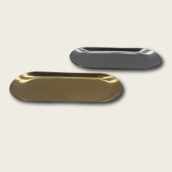 Silver Stainless Steel Oval Serving Plate