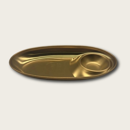 Golden Stainless Steel Compartmentalized Snack Plate