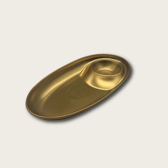 Golden Stainless Steel Compartmentalized Snack Plate