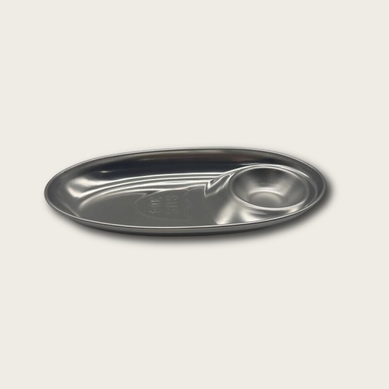 Silver Stainless Steel Compartmentalized Snack Plate Silver Stainless Steel Compartmentalized Snack Plate