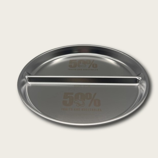 Stainless Steel Compartmentalized Thickened Dinner Plate Stainless Steel Compartmentalized Thickened Dinner Plate