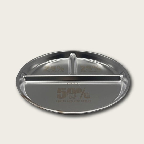 Stainless Steel Compartmentalized Thickened Dinner Plate Stainless Steel Compartmentalized Thickened Dinner Plate