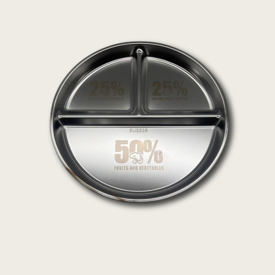 Stainless Steel Compartmentalized Thickened Dinner Plate Stainless Steel Compartmentalized Thickened Dinner Plate
