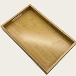 Large Rectangular Wooden And Bamboo Dinner Plate