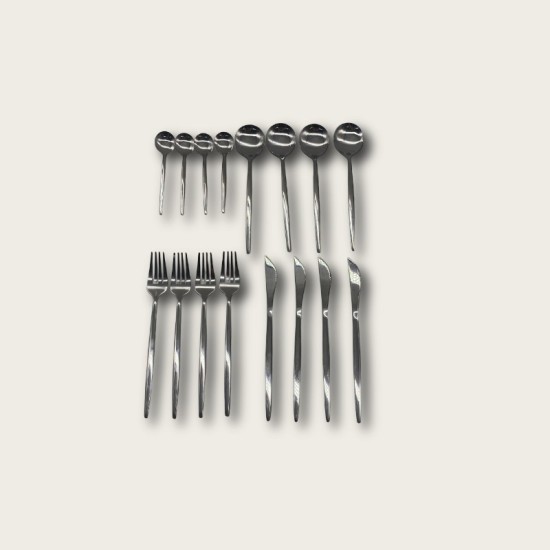 Silver Stainless Steel 16-Piece Dining Set