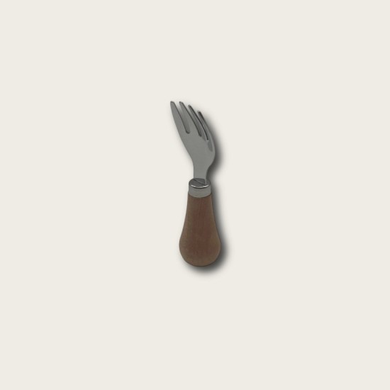 Stainless Steel Short Wooden-Handled Mini Fork Stainless Steel Short Wooden-Handled Mini Fork