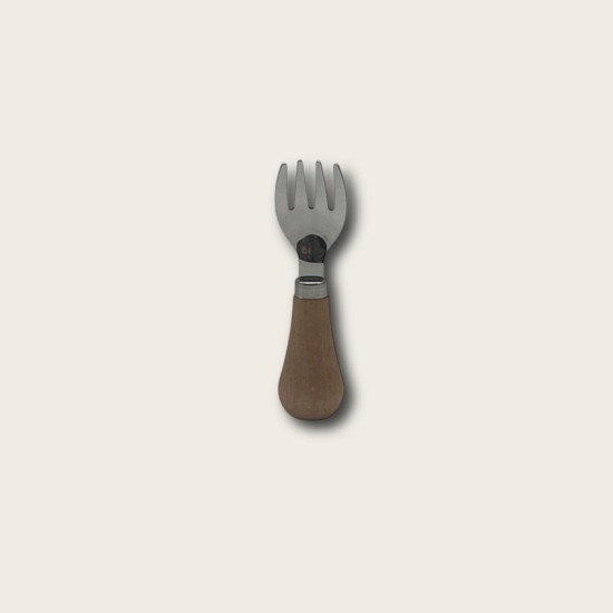 Stainless Steel Short Wooden-Handled Mini Fork Stainless Steel Short Wooden-Handled Mini Fork