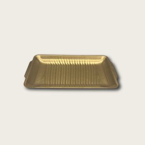 Golden Stainless Steel Rectangular Flat-Bottomed Tray