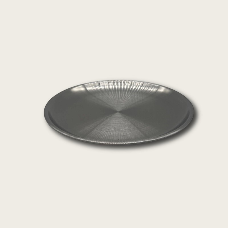 Silver Stainless Steel Round Snack Plate - Image 3