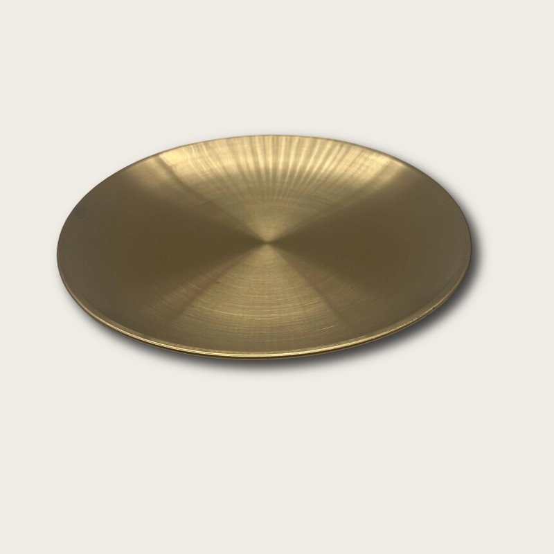 Golden Stainless Steel Round Snack Plate - Image 2