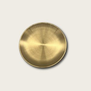 Golden Stainless Steel Round Snack Plate