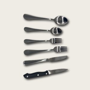 Silver Stainless Steel 24-Piece Western Dining Set