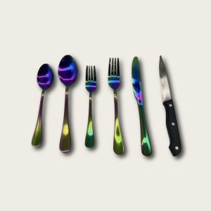 Colorful Stainless Steel 24-piece Western Dining Set